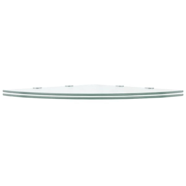 vidaXL Corner Shelf Set of 2 Clear Tempered safety glass 17.7 x 17.7 in