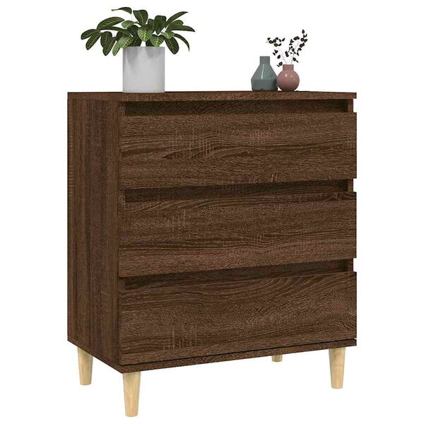 vidaXL Sideboard Brown Oak Solid Wood and Engineered Wood Sideboard