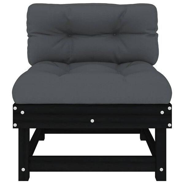 vidaXL Middle Sofa Black, Anthracite