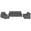 vidaXL Sofa Set Dark Grey Fabric, Metal, Textilene, Plywood Large