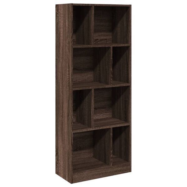 vidaXL Bookcase Brown oak Engineered wood Medium Bookcase Rectangular