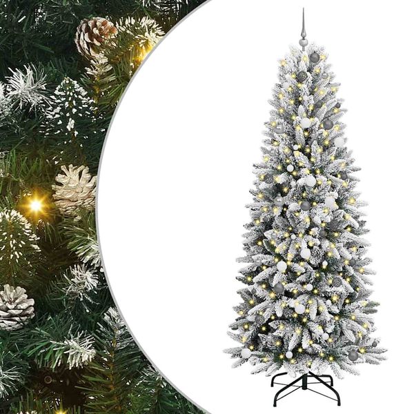 vidaXL Artificial Christmas Tree with 300 LEDs White 94.49 in