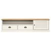 vidaXL TV Cabinet White Solid pine wood, engineered wood, metal