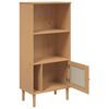 vidaXL Bookcase Brown Solid pine wood, Engineered wood, Poly rattan