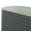 vidaXL Garden Raised Bed Grey Galvanized Steel 126.0 x 31.9 x 31.9 in