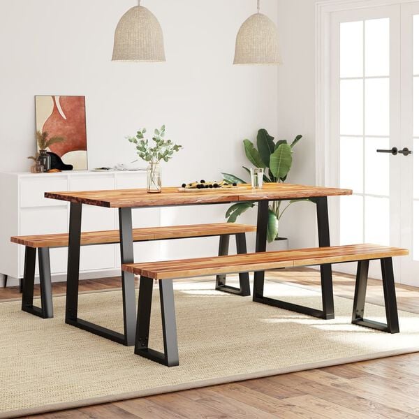 vidaXL Dining Set Acacia Wood Solid Acacia wood Medium Durable