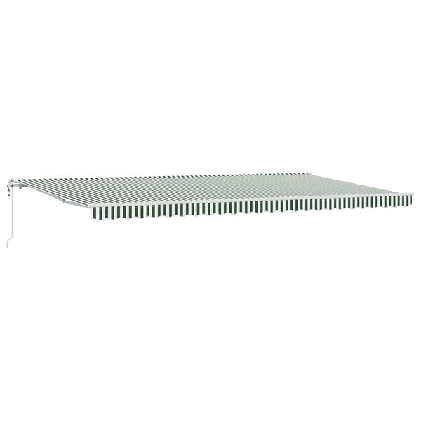 vidaXL Retractable Awning Green and White 236.22 x 118.11 in