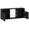 vidaXL TV Cabinet with LED Lights Black Oak 47.2x11.8x19.7" Engineered Wood