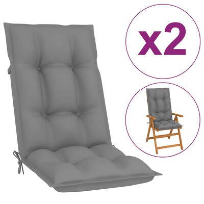 vidaXL Garden Chair Cushions 2 pcs Gray 47.2"x19.7"x2.8"