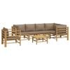 vidaXL Garden Lounge Set Taupe Bamboo, Polyester Large Modular