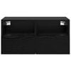 vidaXL TV Wall Cabinet Wall-mounted Black Oak 23.62 x 11.81 x 11.81 in