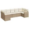 vidaXL Garden Sofa Set Beige PE Rattan 7 Piece Set