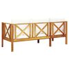 vidaXL Bench Cream and Wood Solid acacia wood and fabric (100% polyester)
