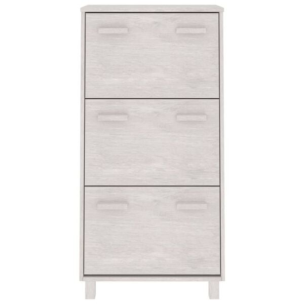 vidaXL Shoe Cabinet White Solid pine wood, MDF, plastic Medium