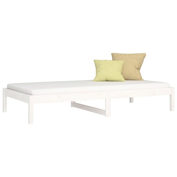 vidaXL Day Bed White Solid pine wood Small