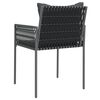 vidaXL Garden Chair Set of 2 Black PE rattan 21.3x24.0x32.7 in Durable