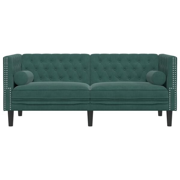 vidaXL Chesterfield Sofa Dark Green