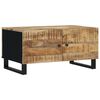 vidaXL Coffee Table Natural wood and black Solid mango wood, engineered wood