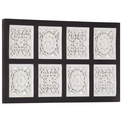vidaXL Hand-Carved Wall Panel MDF 15.7"x31.5"x0.6" Black and White