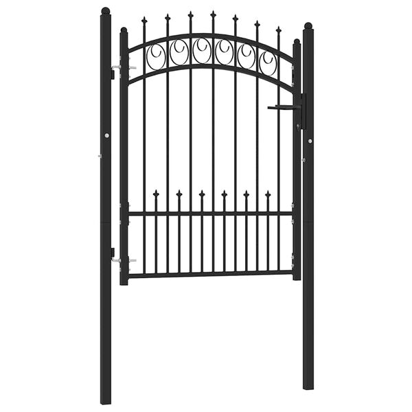 vidaXL Fence Gate with Spikes Steel 39.4x49.2" Black