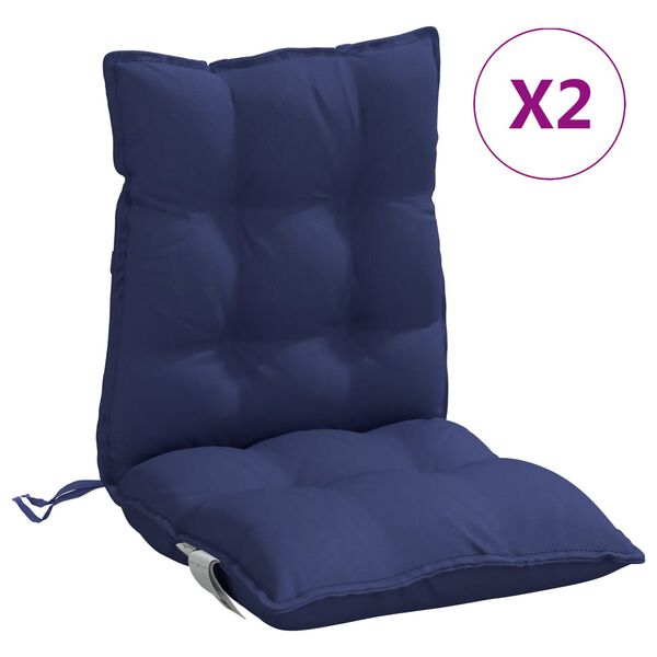 vidaXL Lowback Chair Cushion Set of 2 Navy blue Oxford fabric