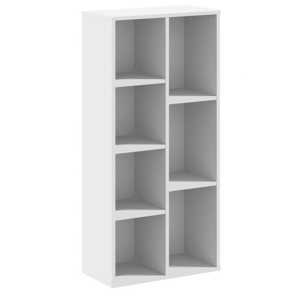 vidaXL Bookcase White Engineered wood 19.7x9.8x41.3 in Bookcase
