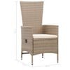 vidaXL Dining Set Beige Solid Acacia wood, PE rattan, Polyester cushioning