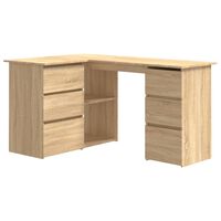 vidaXL Corner Desk Sonoma Oak 57.1"x39.4"x29.9" Engineered Wood