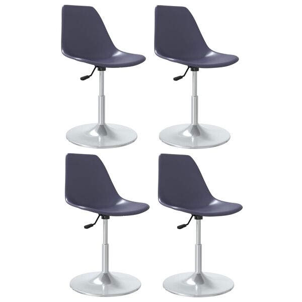 vidaXL Dining Chair Set of 4 Lila Polypropylene Adjustable