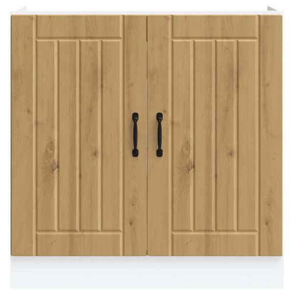 vidaXL Sink Base Cabinet Artisan Oak Engineered Wood 31.5 x 18.1 x 32.1 in