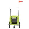 vidaXL Pet Bike Trailer Green Oxford Fabric, Iron, PVC Tough