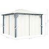 vidaXL Gazebo with Curtain 118.1"x118.1" Cream Aluminum