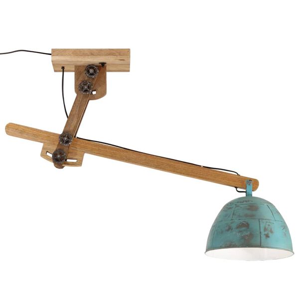 vidaXL Ceiling Lamp Distressed Blue Iron and solid mango wood