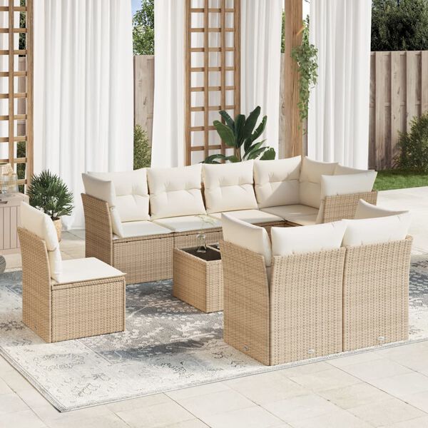 vidaXL Garden Sofa Set Beige, Cream White