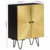 vidaXL Sideboard Gold and Black Solid mango wood and brass Medium