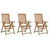 vidaXL Garden Chair Set of 3 Brown Solid Acacia wood Medium Foldable
