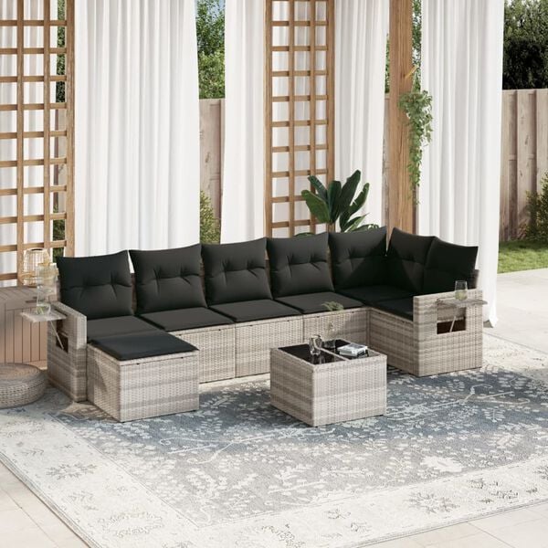 vidaXL Garden Sofa Set Light Grey