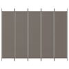 vidaXL 5-Panel Room Divider Anthracite 98.4"x86.6" Fabric
