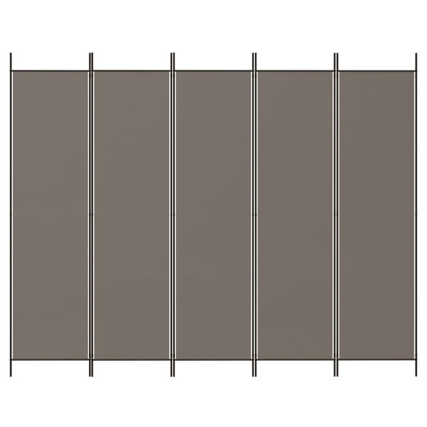 vidaXL 5-Panel Room Divider Anthracite 98.4"x86.6" Fabric