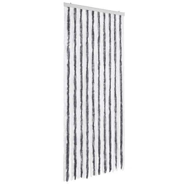 vidaXL Insect Curtain Grey and White 35.4x78.7" Chenille