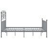 vidaXL Bed Frame Gray Powder-coated metal Double Durable Bed Frame