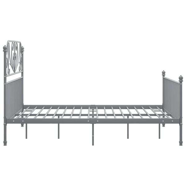 vidaXL Bed Frame Gray Powder-coated metal Double Durable Bed Frame