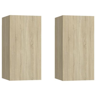 vidaXL TV Stands 2 pcs Sonoma Oak 12"x11.8"x23.6" Engineered Wood