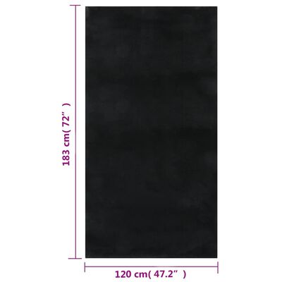 vidaXL Shaggy Rug Black 4'x6' Polyester
