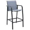 vidaXL Garden Bar Chair Set of 2 Grey Textilene, Steel Adjustable