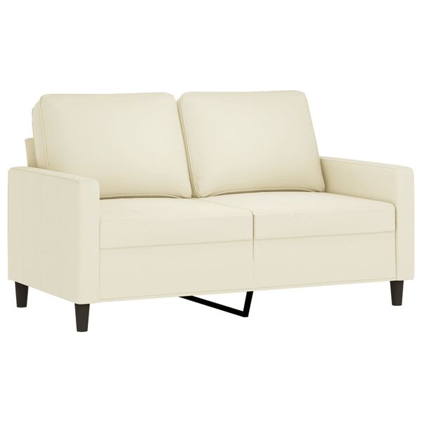vidaXL 2 Piece Sofa Set with Cushions Cream Velvet