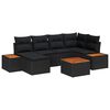 vidaXL Garden Sofa Set with Cushion 7 pcs Black Synthetic: Poly Rattan