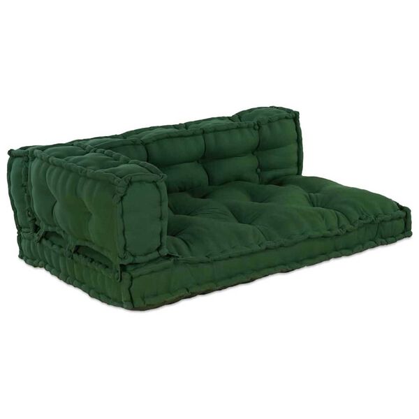 vidaXL Pallet Sofa Cushion 3 pcs Green fabric