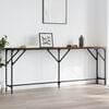 vidaXL Console Table Brown Oak Engineered Wood, Metal Large