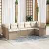 vidaXL Garden Sofa Set with Cushion 7 pcs Beige Poly rattan